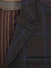 Luciano Barbera Brown Wool Plaid Jacket - 40/50 - (1110740005415)