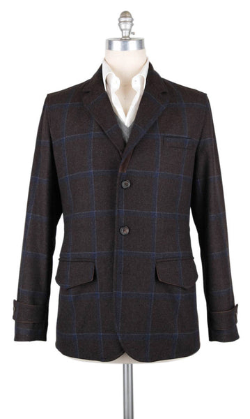 Luciano Barbera Brown Wool Plaid Jacket - 40/50 - (1110740005415X1)