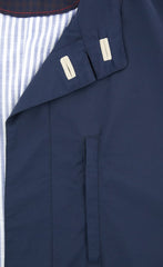 Luciano Barbera Navy Blue Wool Blend Raincoat - (LU11117587) - Parent