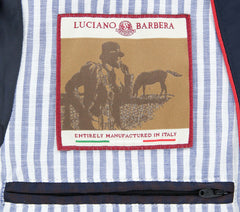 Luciano Barbera Navy Blue Wool Blend Raincoat - (LU11117587) - Parent