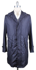 Luciano Barbera Navy Blue Water Proof Raincoat - 40/50 - (117021)