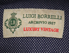 Borrelli Navy Blue Fancy Shirt - Extra Slim - S/S - (MA49670MICHELE)