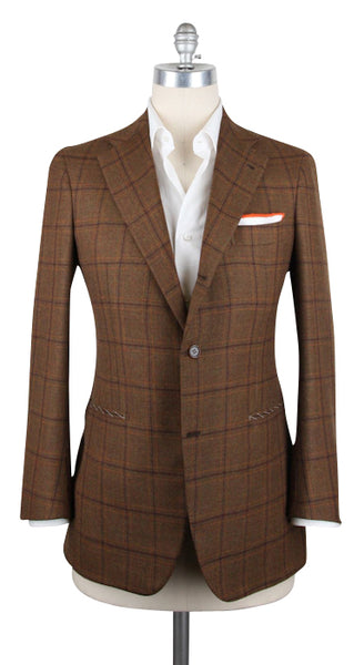 Orazio Luciano Brown Plaid Wool Sportcoat - 3 Button - 38/48