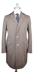 Orazio Luciano Beige Wool Solid Coat - 3 Button - Size M (US) / 50 (EU)