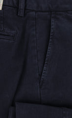 Luigi Borrelli Navy Blue Solid Pants - 38/54 - (10SLIMCERN/LDY/NAVY)