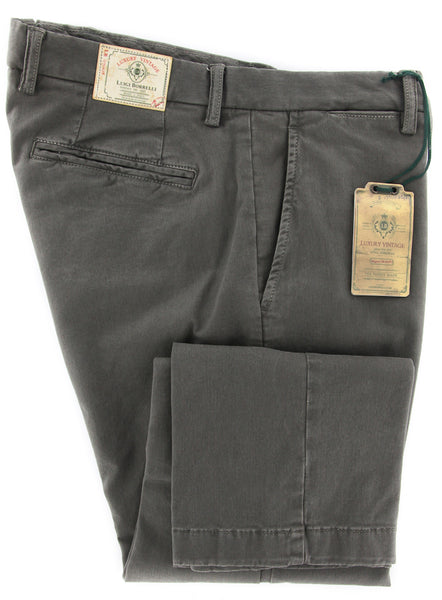Borrelli Dark Green Solid Pants - 38/54 - (10SLIMCERN/LDY/TORTORA)