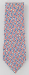 Kiton Pink, Light Blue and White Silk Tie