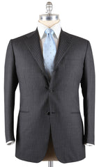 Kiton Gray 100% Cashmere Suit - Light Gray Striped - 44/54