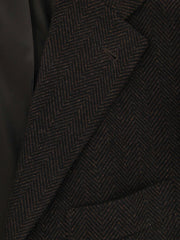 Orazio Luciano Brown Herringbone Coat - (3BTNCOAT8472) - Parent