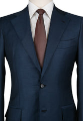Orazio Luciano Dark Blue Wool Solid Suit - (AU2BOTTONI250080) - Parent