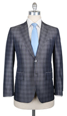 Orazio Luciano Dark Gray Wool Blend Plaid Suit - 38/48 - (OL1016173)