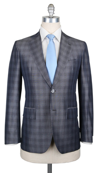 Orazio Luciano Dark Gray Wool Blend Plaid Suit - (OL1016173) - Parent