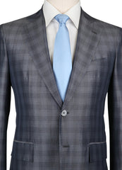 Orazio Luciano Dark Gray Wool Blend Plaid Suit - (OL1016173) - Parent