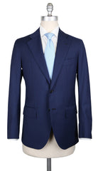 Orazio Luciano Dark Blue Virgin Wool Solid Suit - 36/46 - (OL104176)