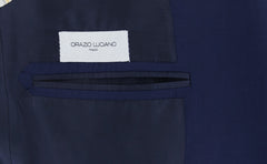 Orazio Luciano Dark Blue Virgin Wool Solid Suit - (OL104176) - Parent