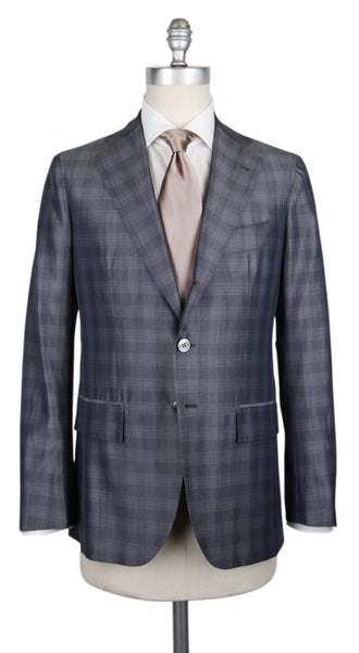 Orazio Luciano Dark Gray Wool Blend Plaid Suit - (OL104174) - Parent