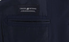 Orazio Luciano Navy Blue Wool Herringbone Suit - (AUSUIT3BX8) - Parent