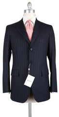 Orazio Luciano Navy Blue Wool Striped Suit -  46/56 - (FINTO3BOT74975)