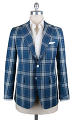 Orazio Luciano Blue Wool Plaid Sportcoat - 38/48 - (3BX4)