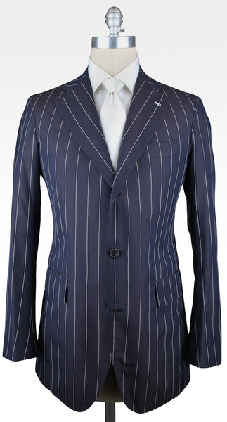 Orazio Luciano Navy Blue Silk Striped Suit - (OLBLUX9STR) - Parent
