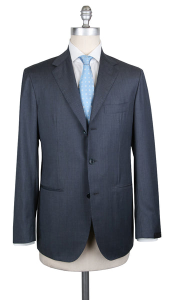 Sartorio Napoli Charcoal Gray Wool Striped Suit - (SA920177) - Parent
