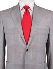 Sartorio Napoli Light Brown Wool Window Pane Suit - (SA919172) - Parent