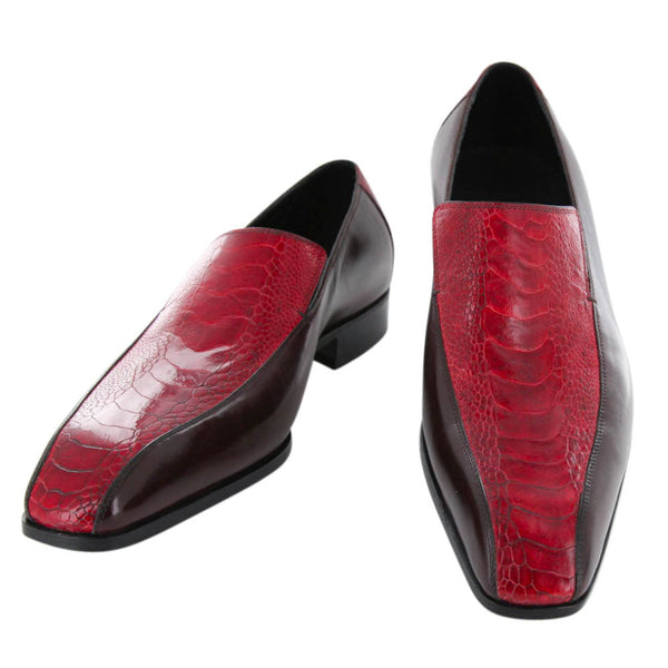 Saint Crispin's Red Ostrich Shoes - 9 D/8 F - (557STRNAT611)