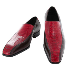 Saint Crispin's Red Ostrich Shoes - 9 D/8 F - (557STRNAT611)