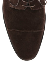 Sutor Mantellassi Dark Brown Suede Shoes - Cap Toe - 6/5 - (M8832FC63)