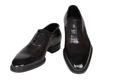 Santoni Charcoal Gray Leather Shoes - Lace Ups - 12/11 - (ST121720217)