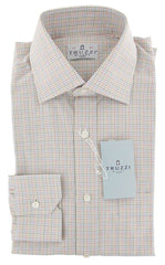 Truzzi Multi-Colored Plaid Cotton Dress Shirt - Slim - 15/38 - (7Q)