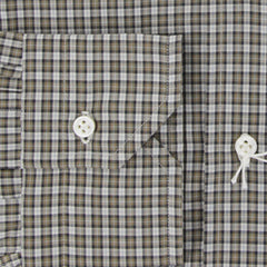 Truzzi Brown Plaid Cotton Dress Shirt - Slim - (7S) - Parent