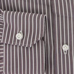 Truzzi Brown Striped Cotton Dress Shirt - Slim - (7Z) - Parent