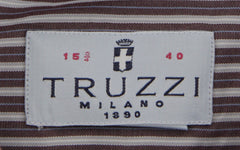 Truzzi Brown Striped Cotton Dress Shirt - Slim - (7Z) - Parent