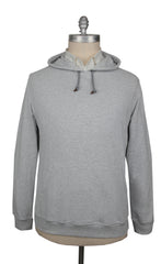 Brunello Cucinelli Light Gray Cotton Hooded Sweater - 5XL/62 - (BC926231)