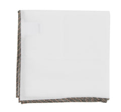 $195 Brunello Cucinelli White Solid Cotton Pocket Square (BC1032316)