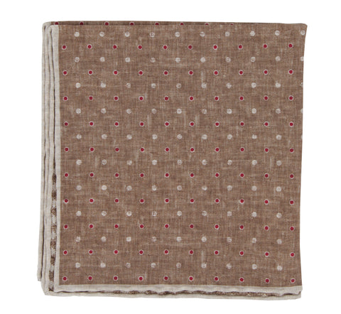 Brunello Cucinelli Light Brown Silk Pocket Square