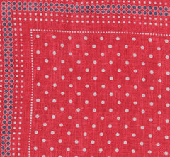 Brunello Cucinelli Red Polka Dot Silk Pocket Square (BC712236)