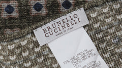 Brunello Cucinelli Dark Green Floral Pocket Square (BC712239)