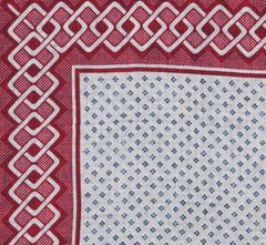 Brunello Cucinelli Red Fancy Silk Pocket Square (BC712234)