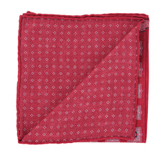 Brunello Cucinelli Red Fancy Silk Pocket Square (BC712237)