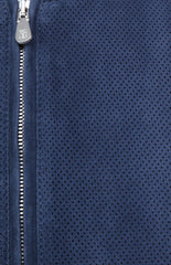 Brunello Cucinelli Navy Blue Suede Jacket - (BC0108229) - Parent