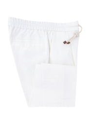 Brunello Cucinelli White Solid Linen Pants - (BC919231) - Parent
