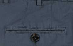 Brunello Cucinelli Blue Solid Linen Blend Pants - Slim - (BC101232) - Parent