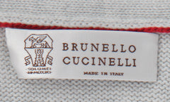 Brunello Cucinelli Light Gray Cotton V-Neck Cardigan - (BC926234) - Parent