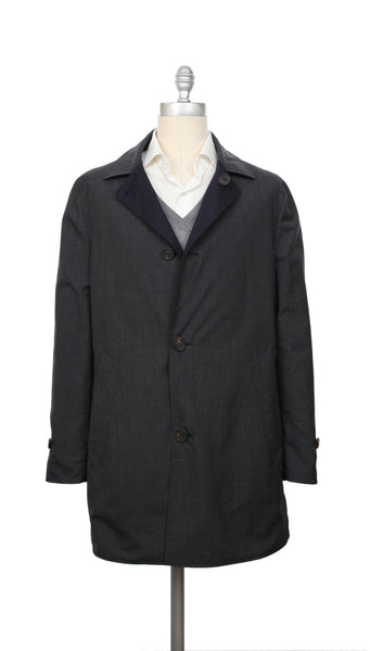 Brunello Cucinelli Gray Cotton Blend Solid Jacket - (BC21220226) - Parent