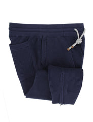 Brunello Cucinelli Navy Blue Solid Cotton Sweatpants - XL - (BC829233)