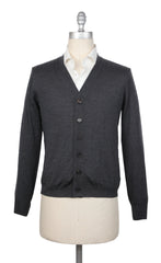 Brunello Cucinelli Dark Gray V-Neck Sweater - XS/46 - (BC824225)