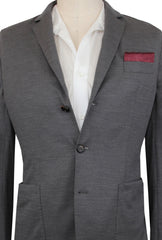 Brunello Cucinelli Gray Virgin Wool Solid Sportcoat - (BC1024233) - Parent