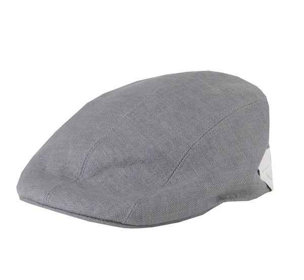 $495 Brunello Cucinelli Gray Solid Linen Flat Cap - (BC823253) - Parent